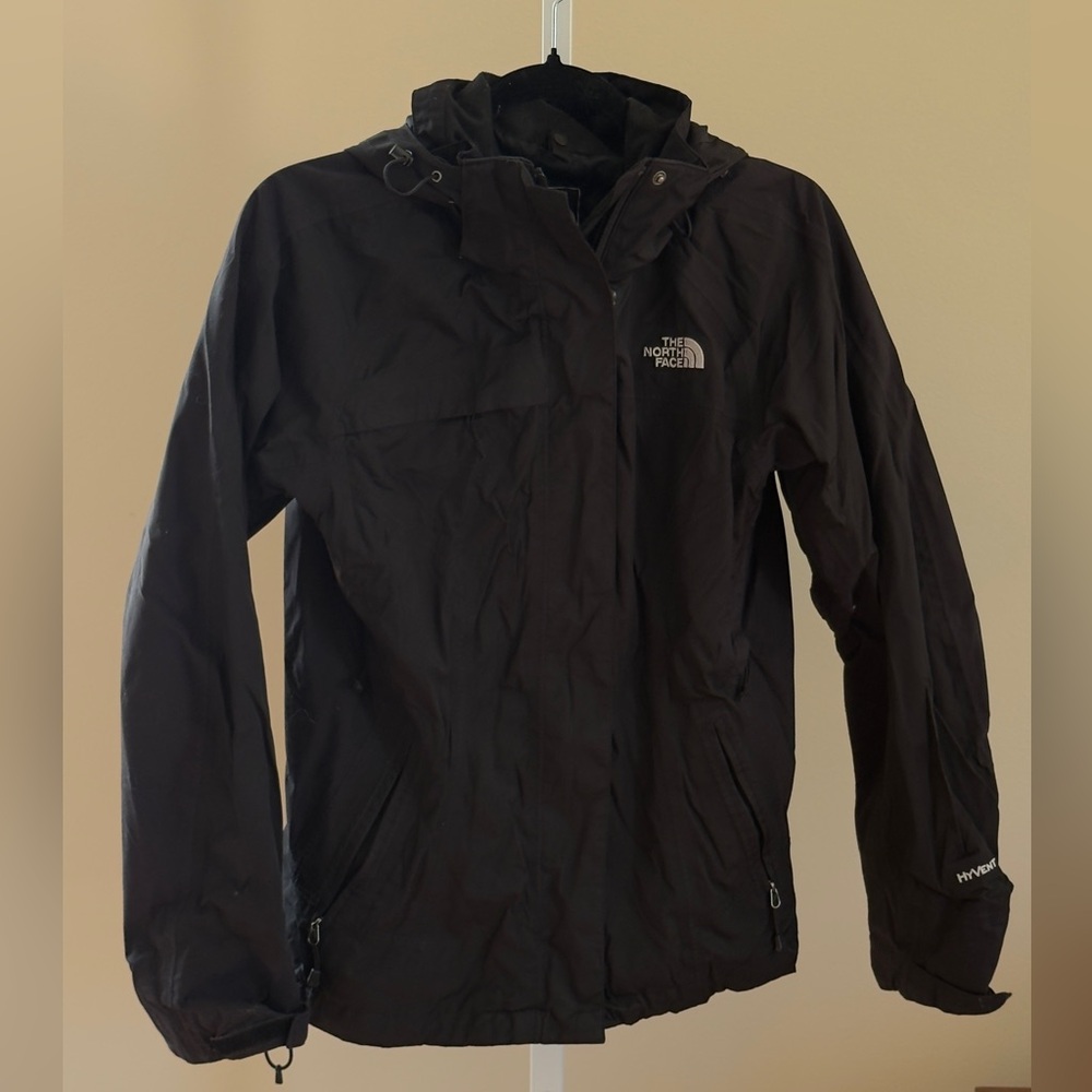 The north face black utility rain jacket